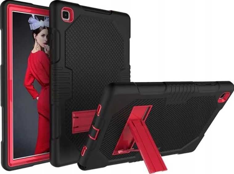 Etui Pancerne Tab A8 10.5 X200 czarno czerwone z podpórką