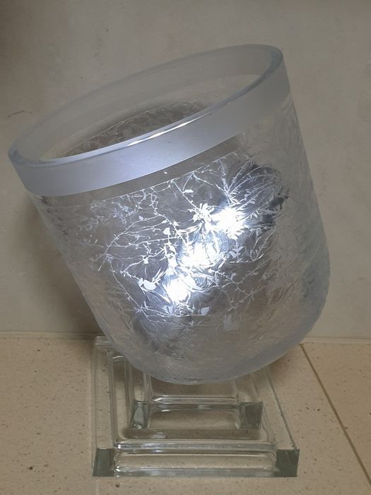Raro imponente balde de gelo em cristal Mortensen Marinha Grande