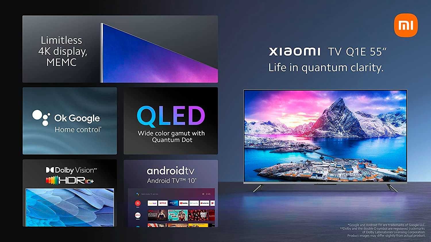 ТОП QLED Телевизор LED Xiaomi Mi TV Q2 55 серый|QLED| Магазин