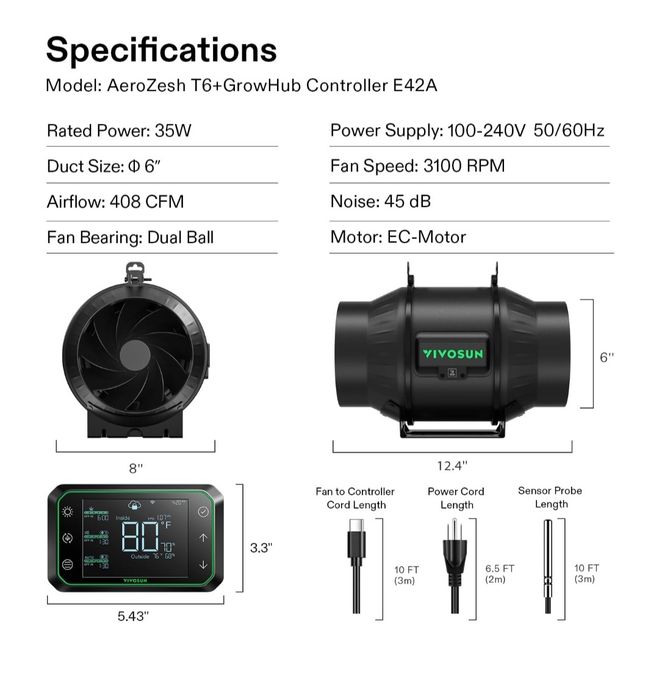 System do uprawy roślin VIVOSUN z lampą LED AeroLight A200SE 200 W