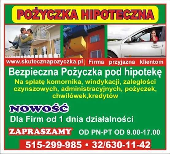 Kredyty-Pożyczki BEZPIECZNA Pożycza pod zastaw ,hipotekę nieruchomości