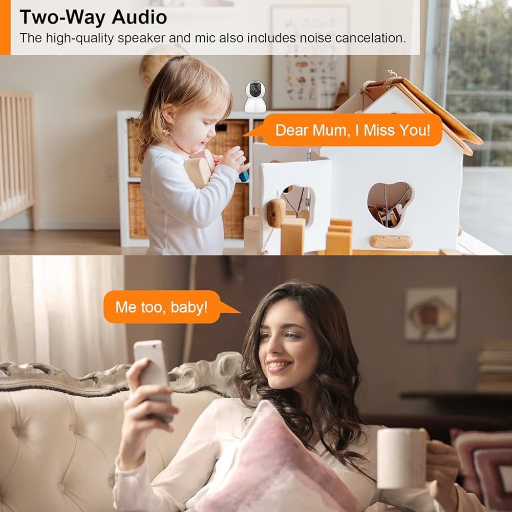 Hd smart camera , nocna radio niania Kamera IP WiFi 355° FHD 1080p