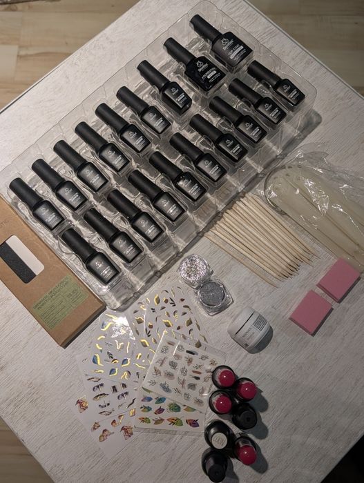 Zestaw do robienia paznokci hybrydowych żelowych, lakiery hybrydowe