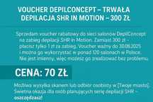Depilacja laserowa 70 zł.