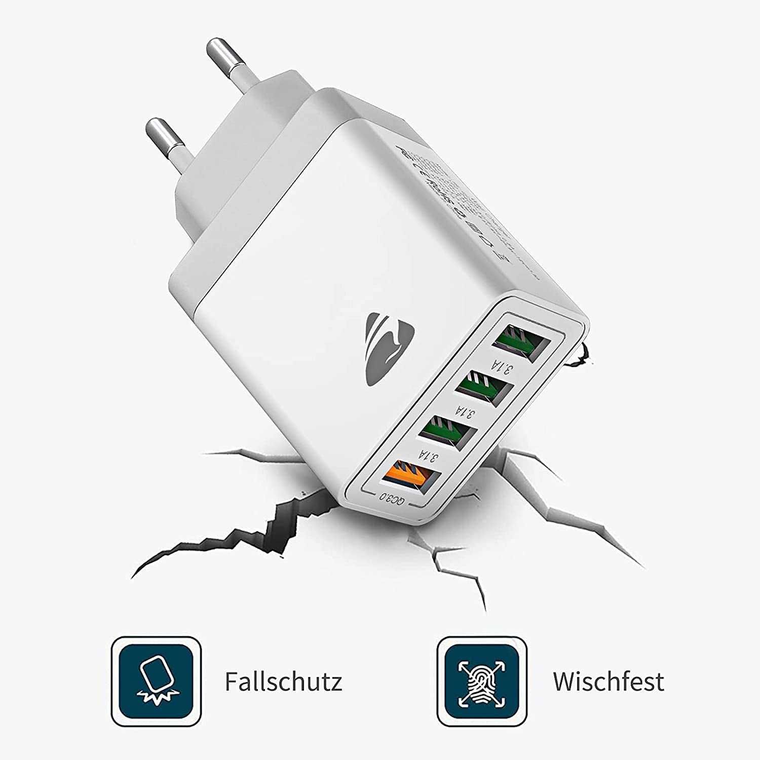 Ładowarka USB, szybka ładowarka 3.0 33W/6A z 4 portami, RE-QC40W spp24