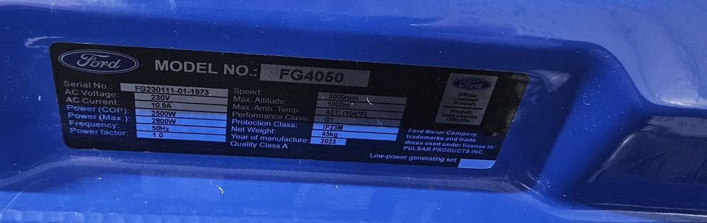Продам Генератор бензиновий 
Ford Power FG4050