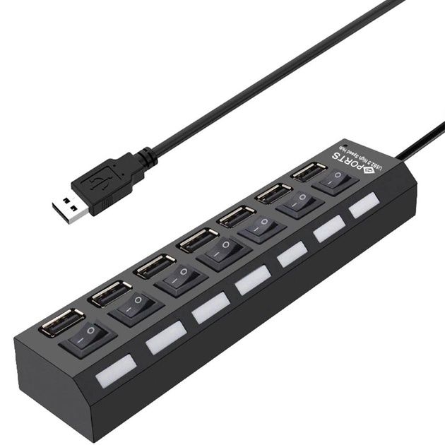 Хаб-концентратор на 7 USB с выключателями