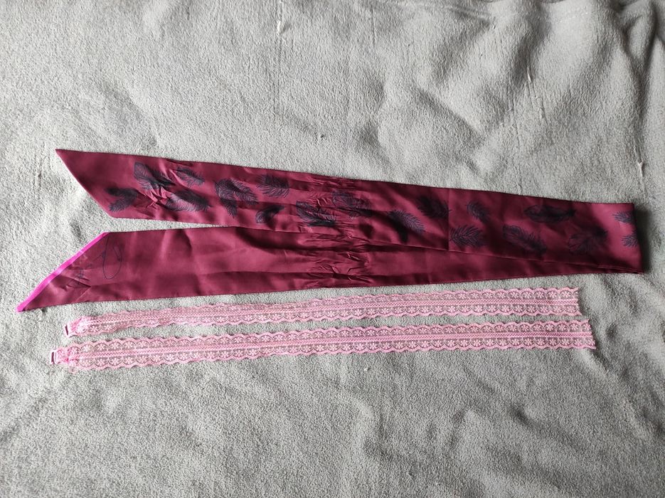 Ozdobna apaszka wstęga na włosy szyi torebki +ramiączka do biustonosza