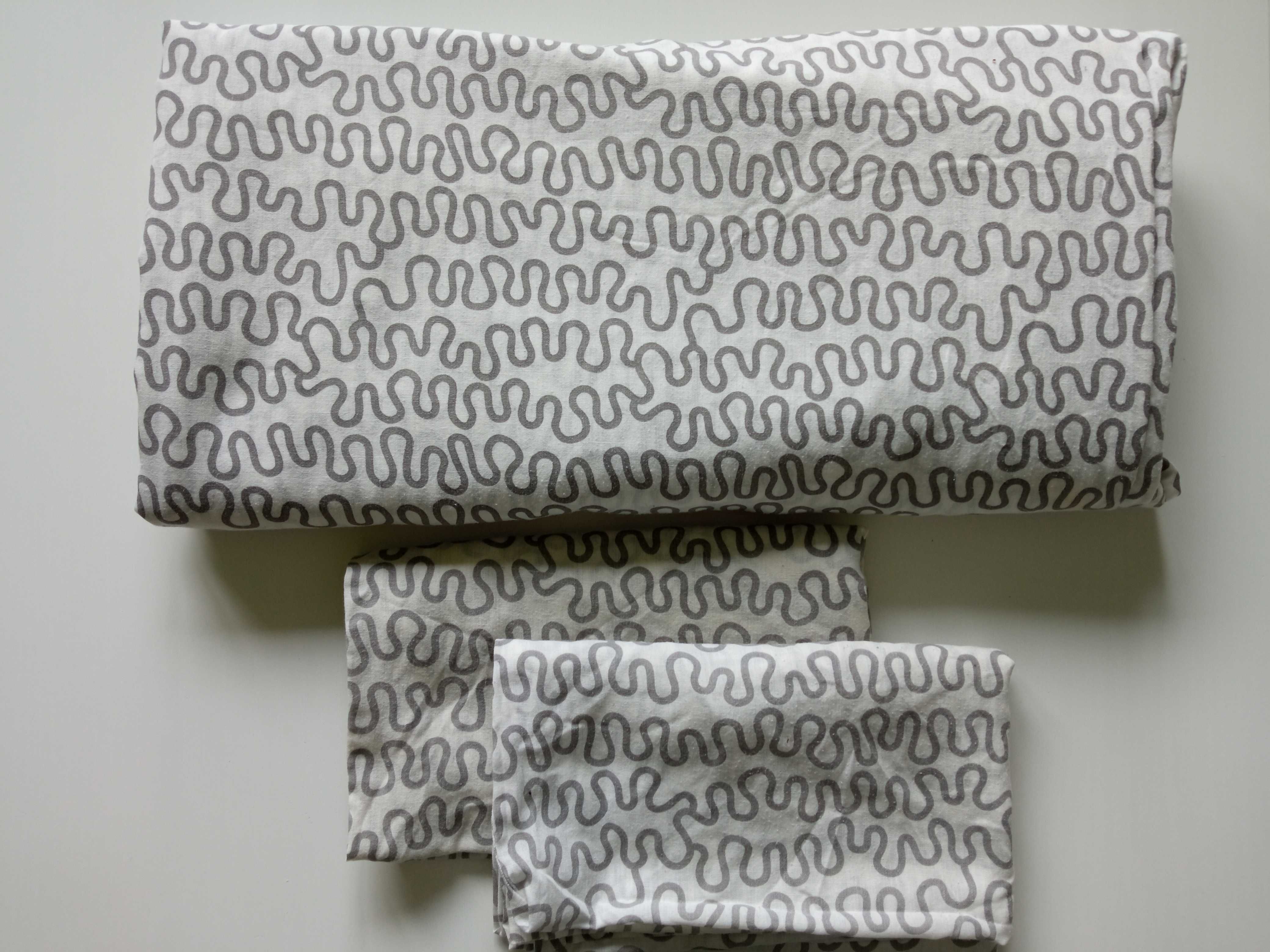 IKEA pościel 200x200 i 2x 20x60 KRAKRIS biała w szare wzory
