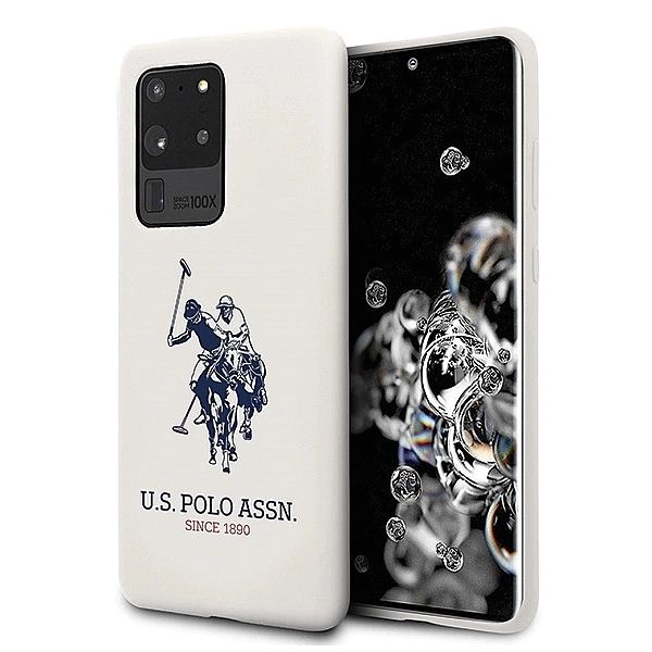 Etui US Polo Silicone Collection na Samsung Galaxy S20 Ultra - białe