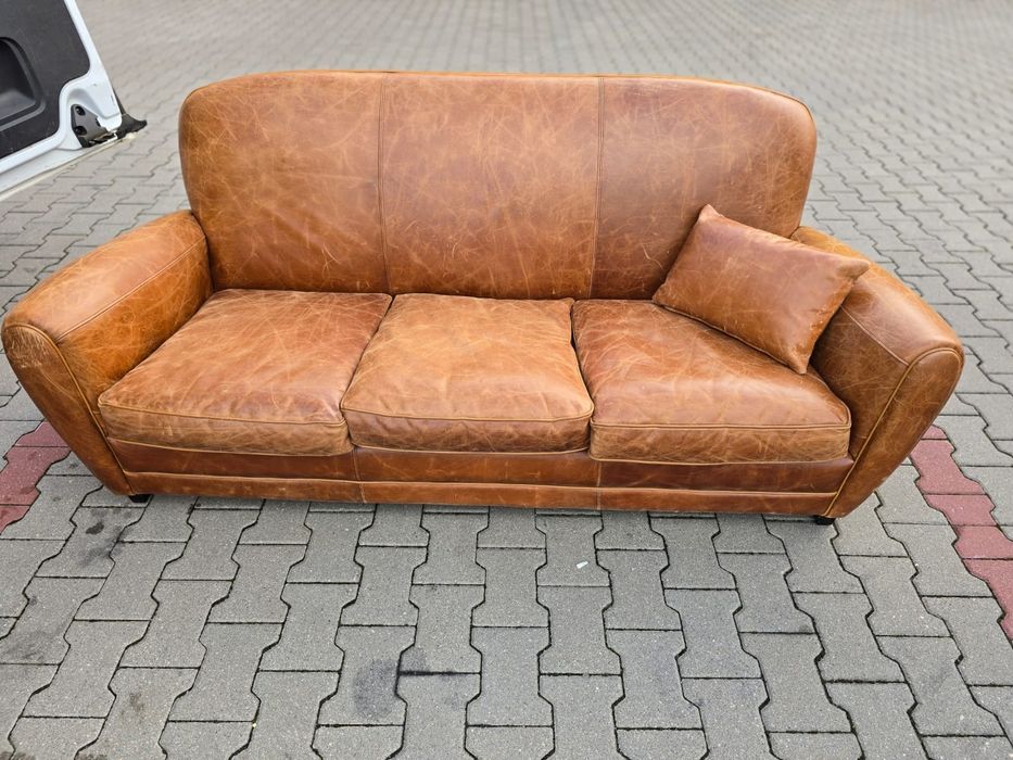Skórzana Sofa kanapa Chesterfield 3- osobowa unikat