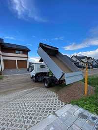 Transport prace ziemne ogrodykarczowanie such beton czarnoziem koparka