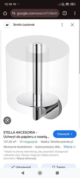 Stella Classic uchwyt do papieru z rozetą