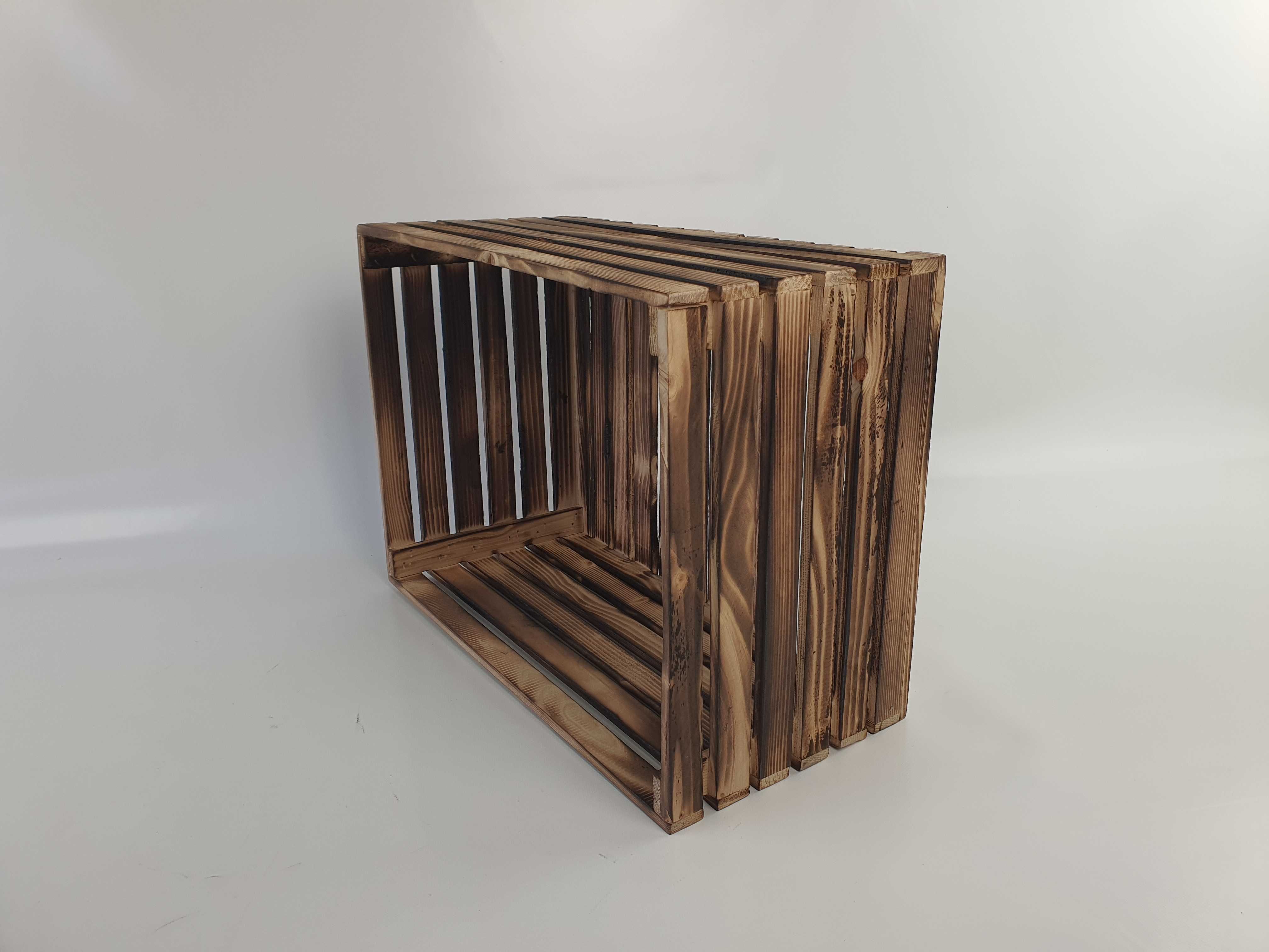 Skrzynka drewniana opalana PREMIUM półka dekoracyjna 40x30x20 rozm. XL