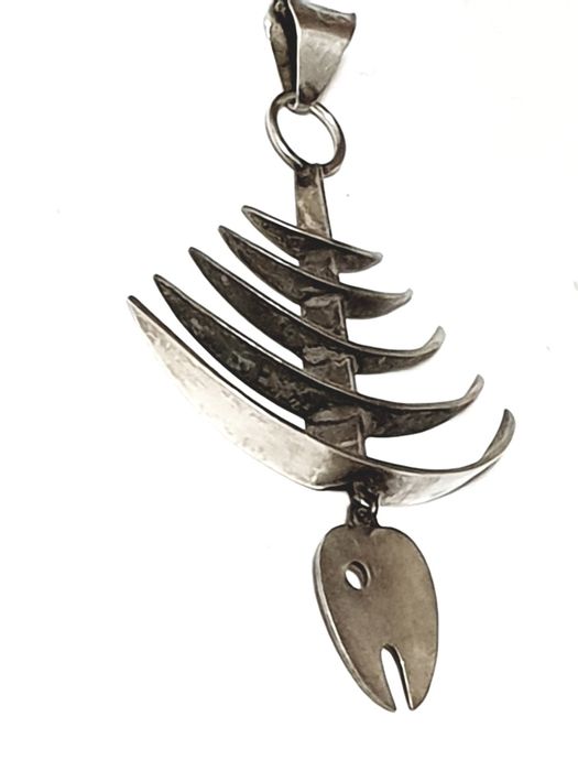 Fantástico pendente modernista Peixe - Taxco em  prata 925