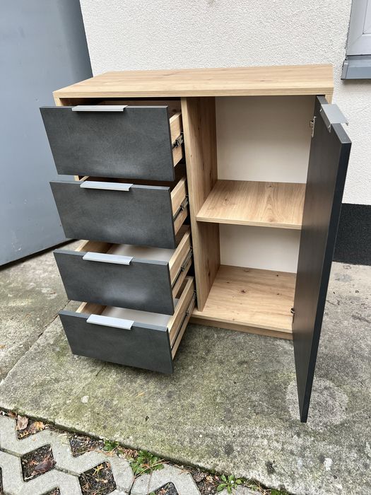 Nowa pojemna komoda z szufladami kol. antracyt,matera,loft/dab artisan