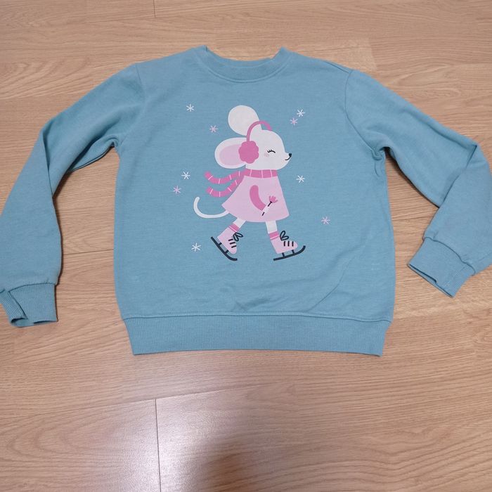 Bluza 128 Sinsay turkusowa z myszką