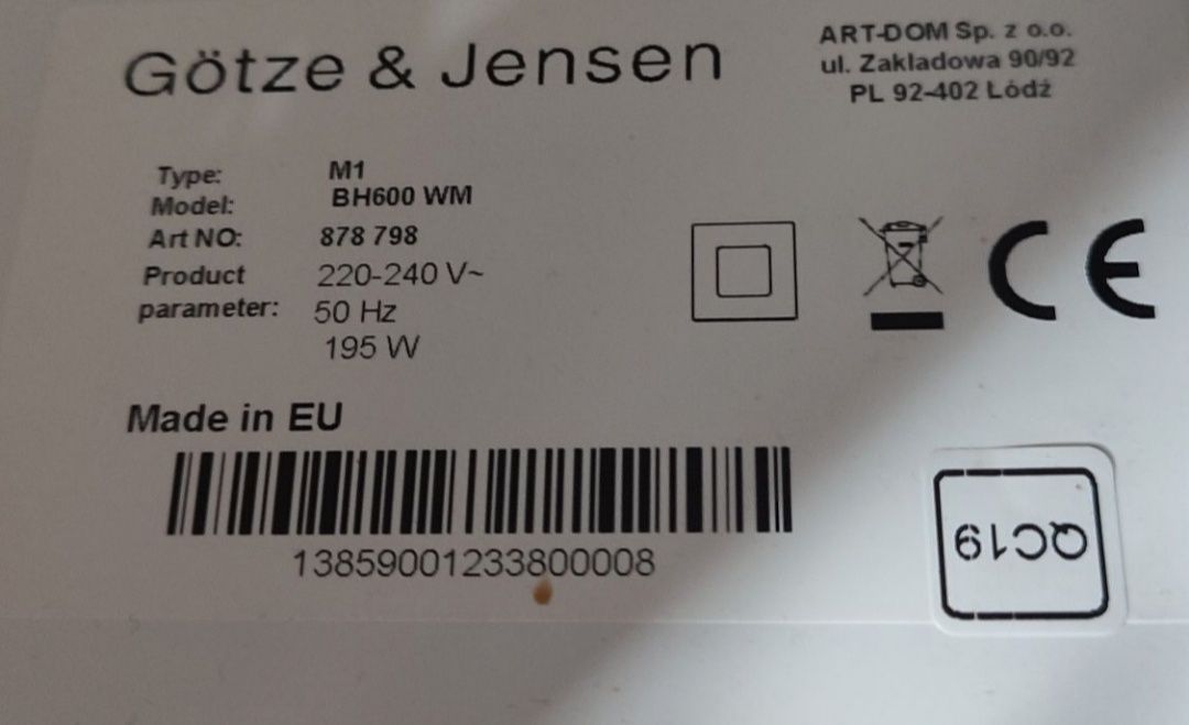 Okap pochłaniacz Gotze Jensen