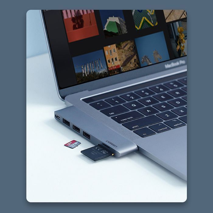 Ugreen Hub USB-C 6 Portów do MacBook Pro/Air - Adapter Szary