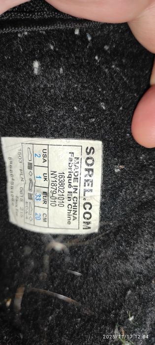 Сапоги черевики Sorel зима 33 р дитячі