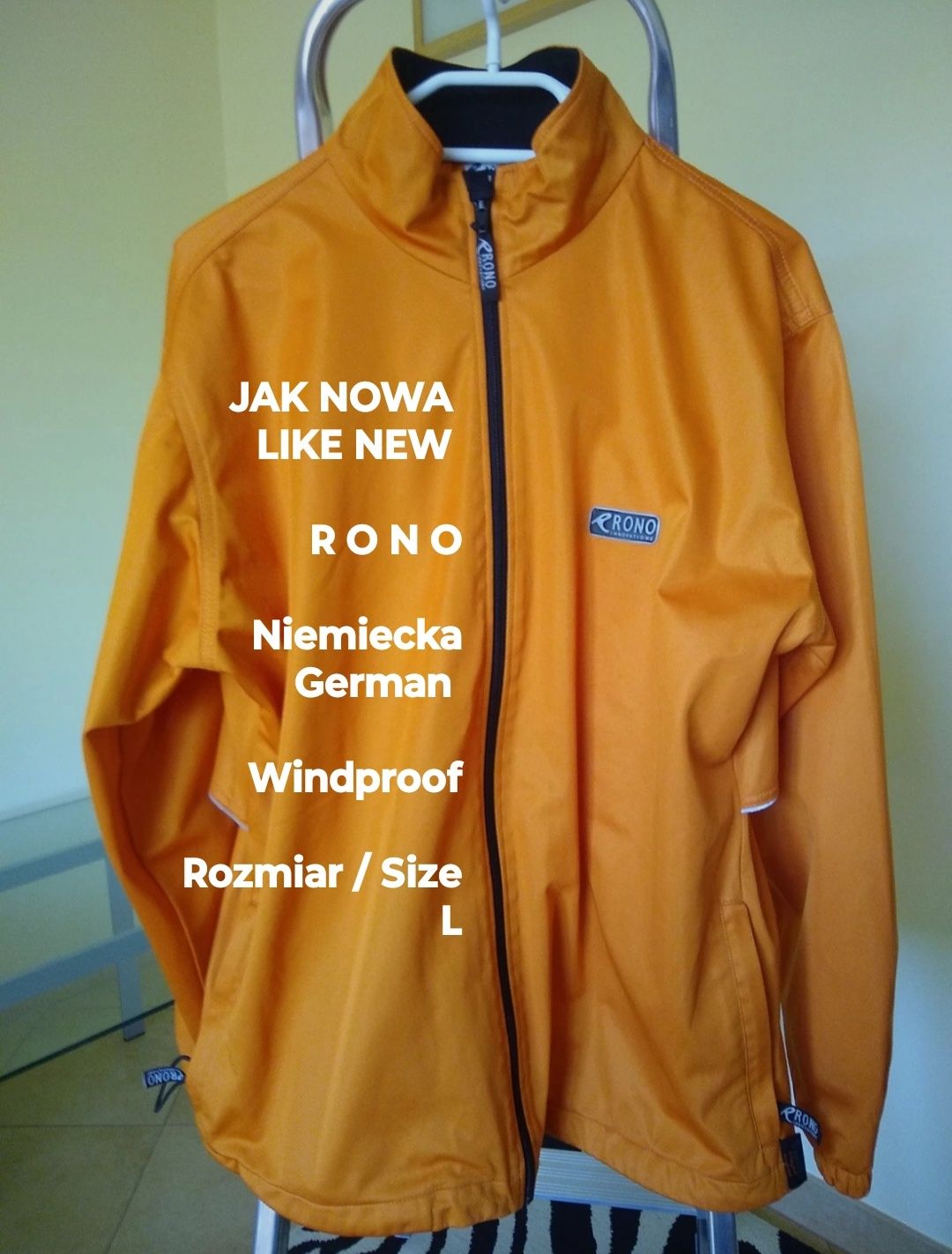 RONO  Niemiecka męska kurtka wiatrówka, Windproof, Rozmiar L