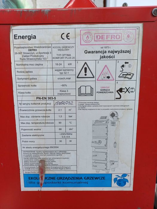 Części do pieca Defro Optima Komfort Plus 20