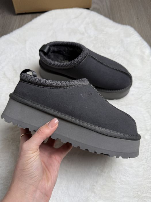 Уггі таз зимові хутро UGG Tazz Platform сірі