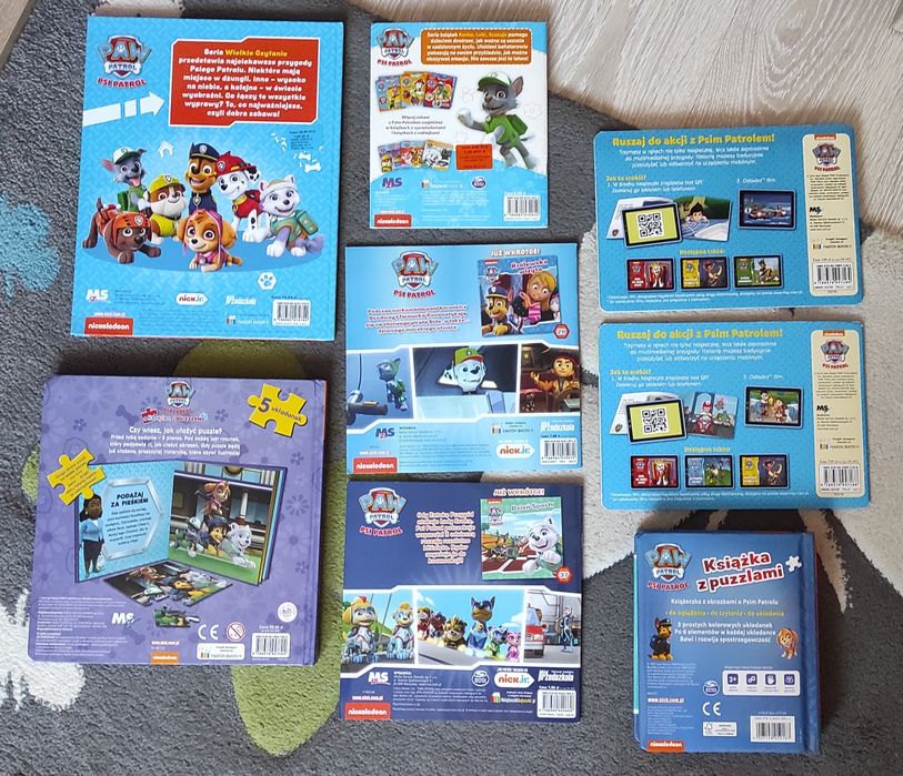 8 x książeczki Psi Patrol (dwie książeczki z puzzlami)