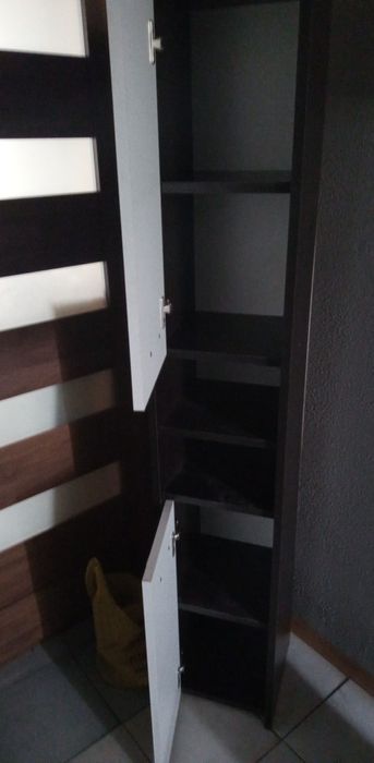 Szafka łazienkowa słupek wenge/biały