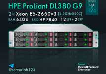 Сервер HPE ProLiant DL380 G9 12LFF+2SFF / 2x E5-2650v3 / 64GB / P840