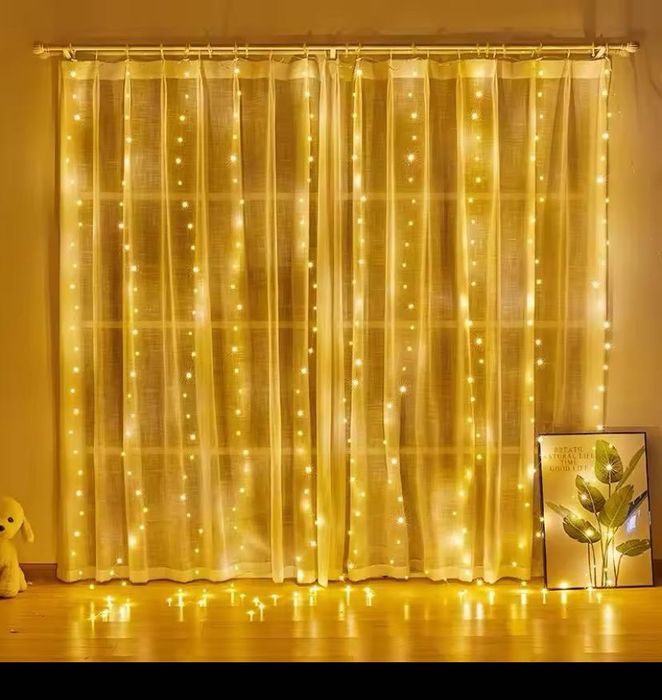 РОЗПРОДАЖ 3*3м. Гірлянда штора , гірлянда роса, новорічна гірлянда