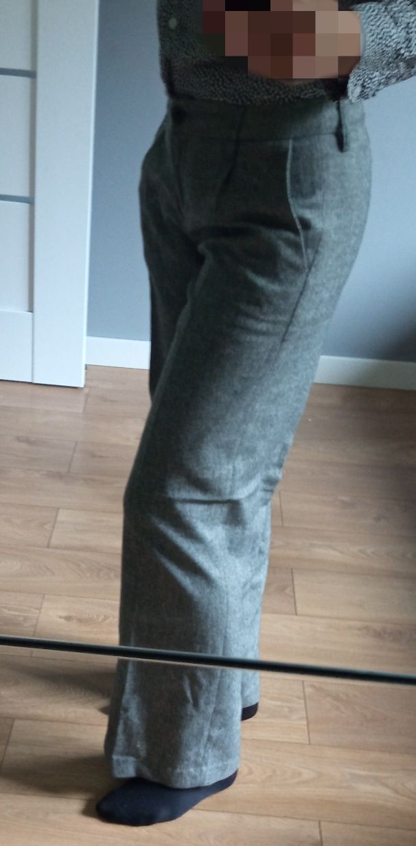 Spodnie biurowe w kantkę szerokie nogawki Tatuum r. 36
