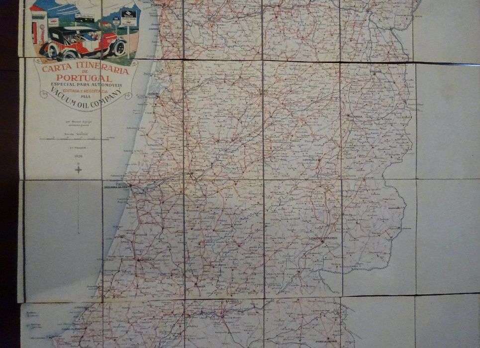 Carta Itinerária de Portugal Vacuum Oil Company -1926