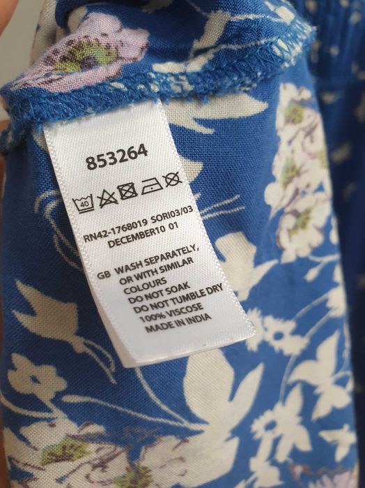 Niebieska sukienka na ramiączkach maxi tall z wiskozy Monsoon 36 38