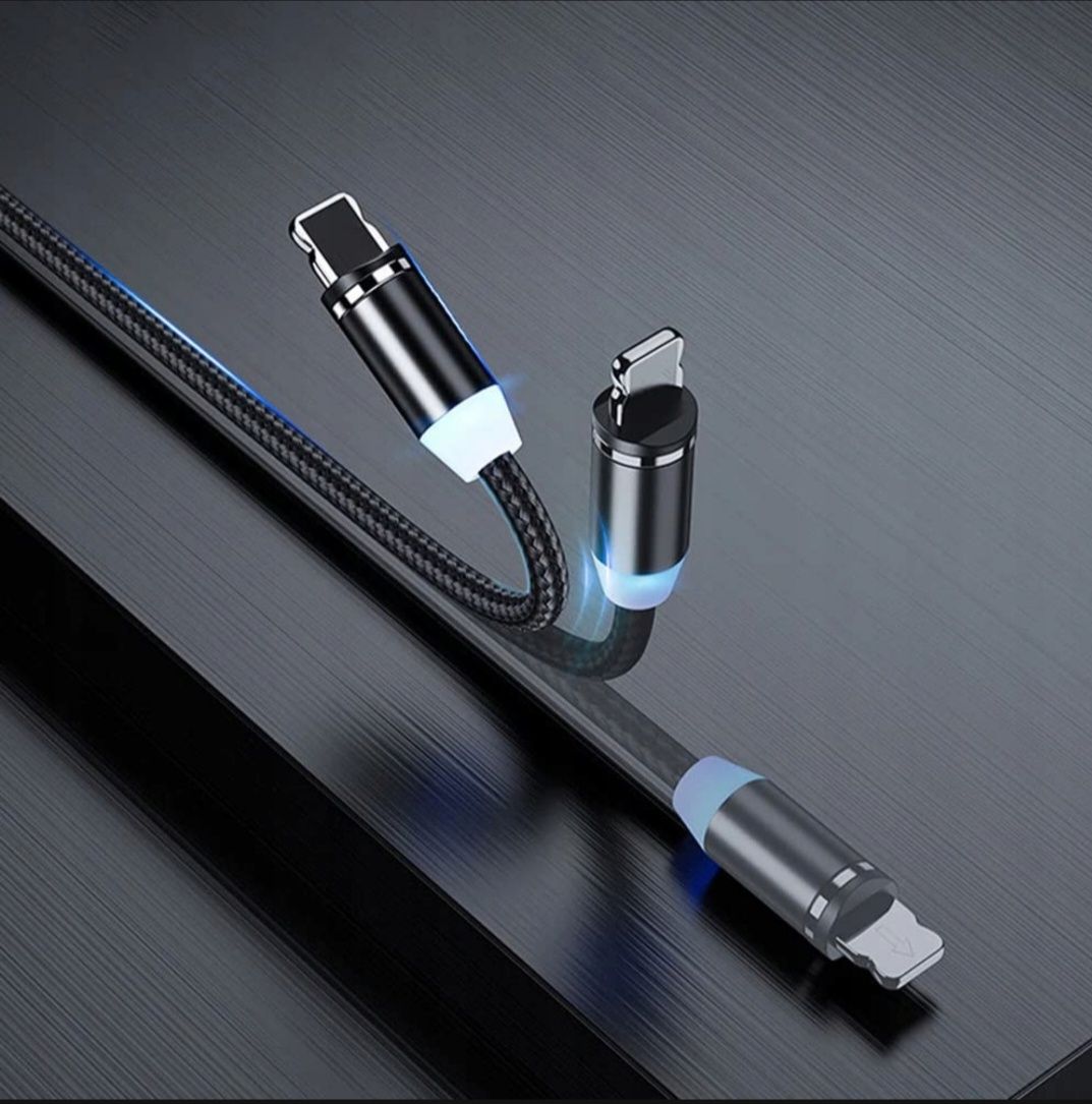 Kabel magnetyczny 3w1 DO IPHONE MICRO USB TYP-C 1m