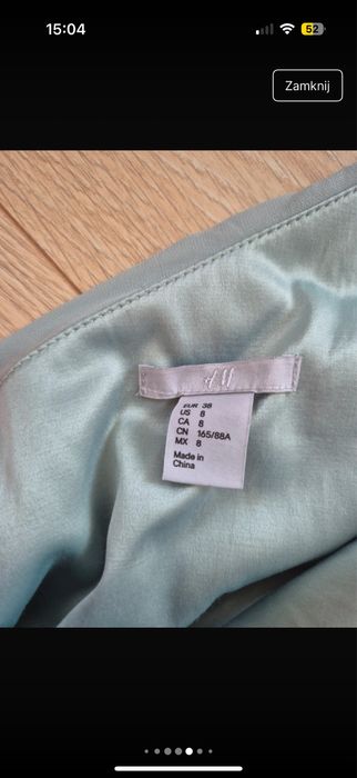 Sukienka maxi miętowa/pistacjowa S/M H&M druhna świadkowa wesele