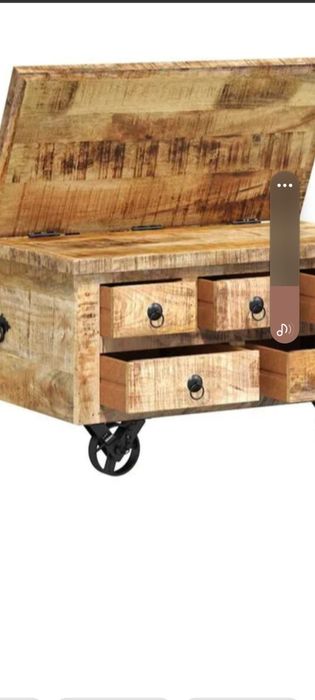 Stolik kawowy niepowtarzalny drzewo bukowe nowy 70/70/40