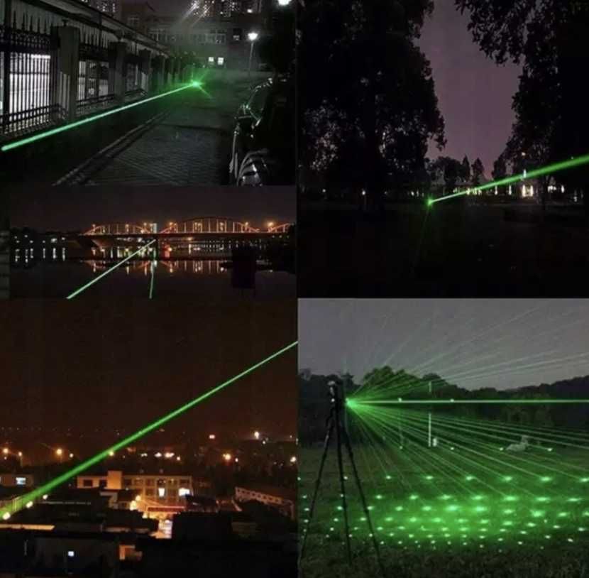 LASER ULTRA MOCNY WSKAŹNIK laserowy zielony pointer daleki zasieg 4w1