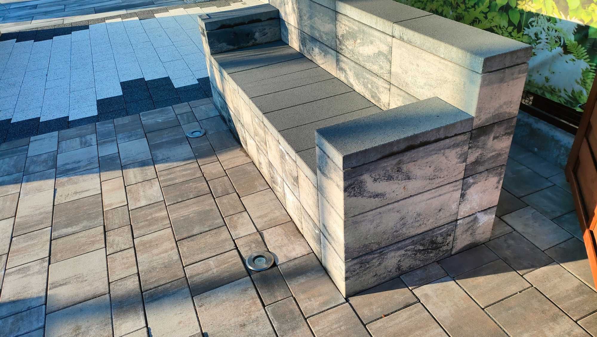 Meble ławka sofa ogrodowa ogrodzenie meble nowoczesne mur płot beton