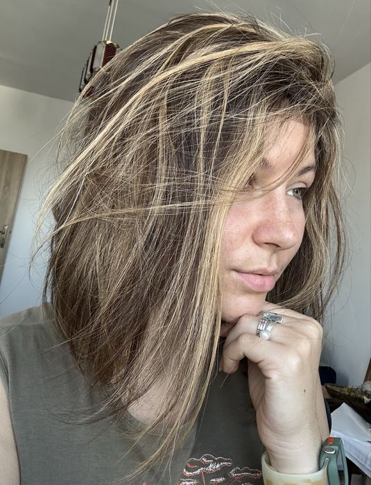 Cudowny long bob wlosy 100% naturalne ludzkie mikroskora balejaz braz