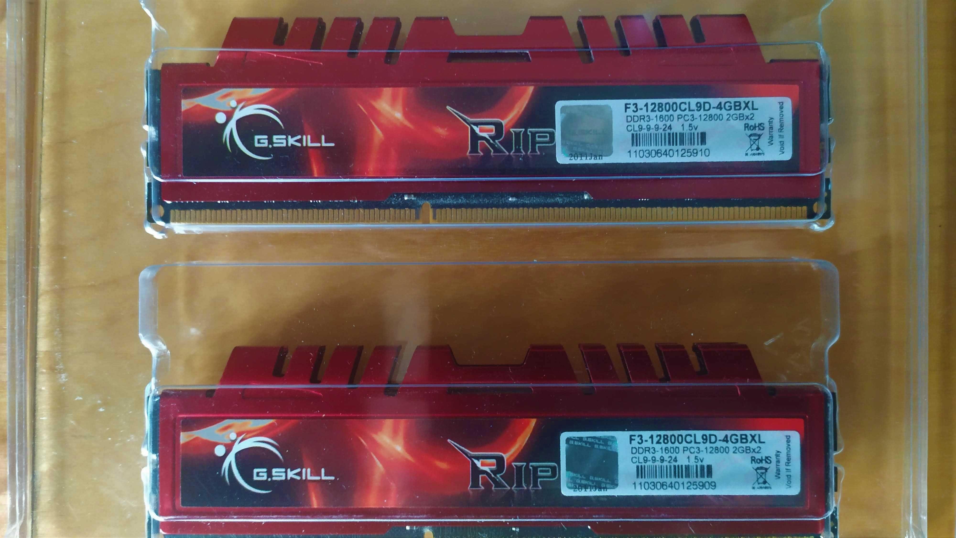 8 GB Memória RAM DDR3 1600 (G. Skill Ripjaws)