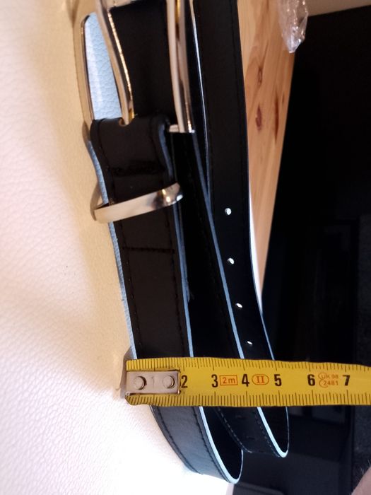 Pasek z ekoskóry czarny damski