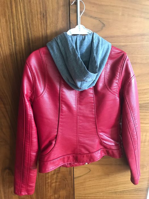 Kurtka Black Rivet czerwona S/M jak NOWA skórzana skóra ekologiczna