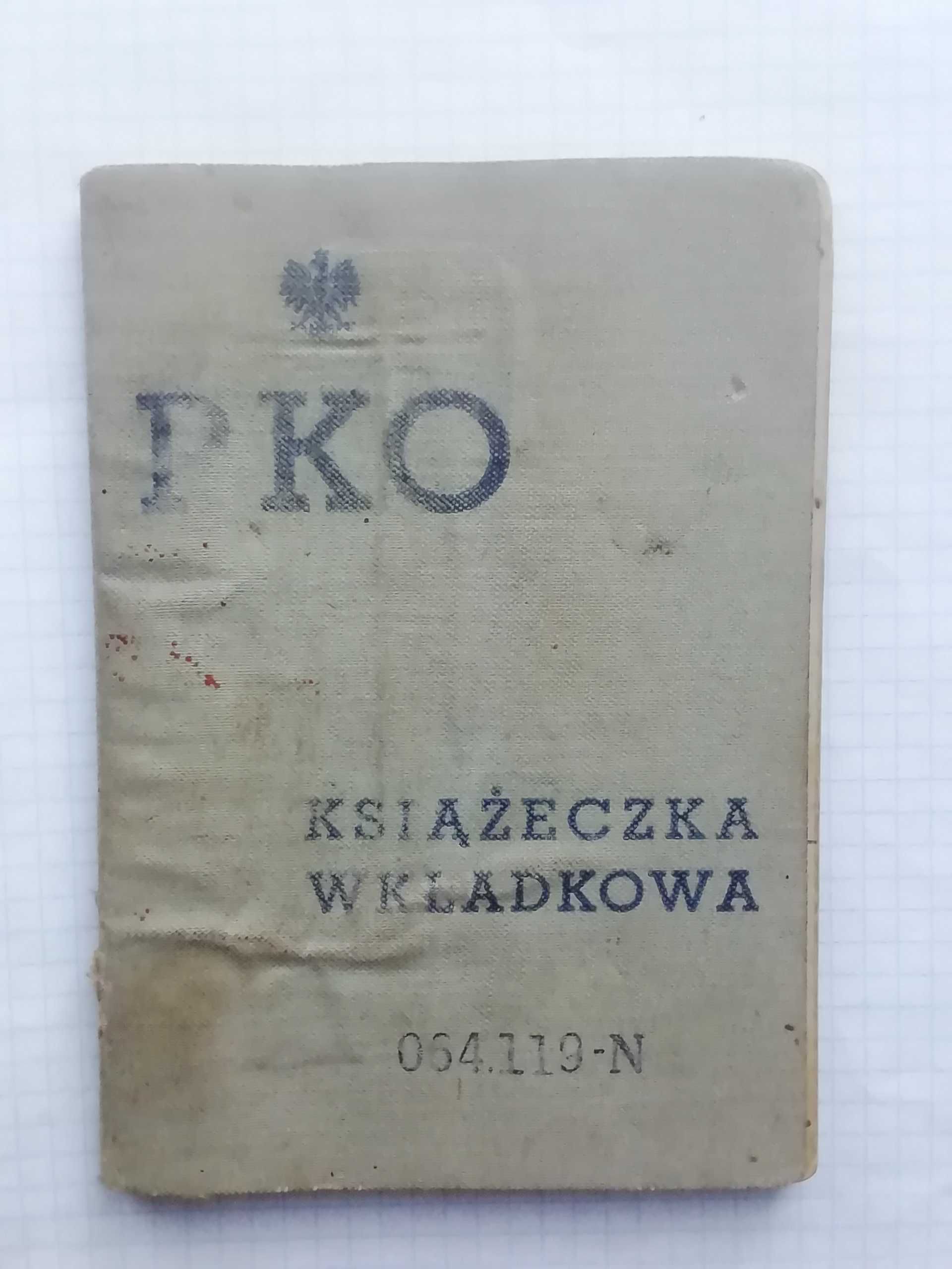 Książeczka PKO z wkładką przedwojenna