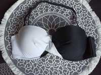 Góra od kostiumu kąpielowego bikini 36 70B F&F bardotka black&white