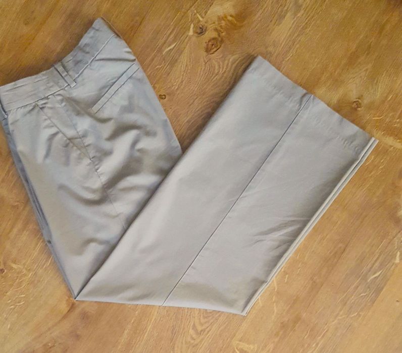 H&M__Spodnie damskie bawełniane z szeroką nogawką__36/S