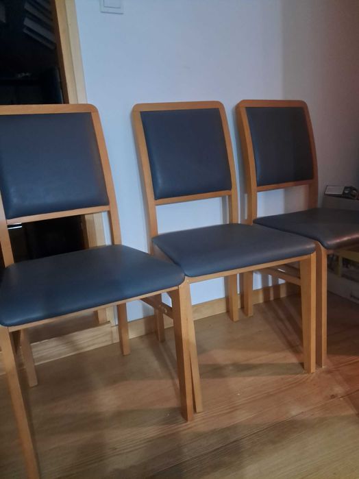 Krzesła bukowe z ekoskórą 6sztuk