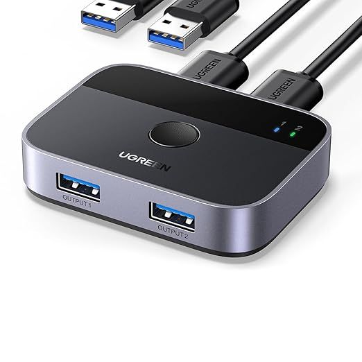 UGREEN Przełącznik USB 3.0 2-portowy do 2 komputerów z kablami