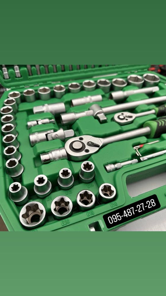 Набір інструментів 108 од INTERTOOL ET-6108sp на дві тріскачки в кейсі