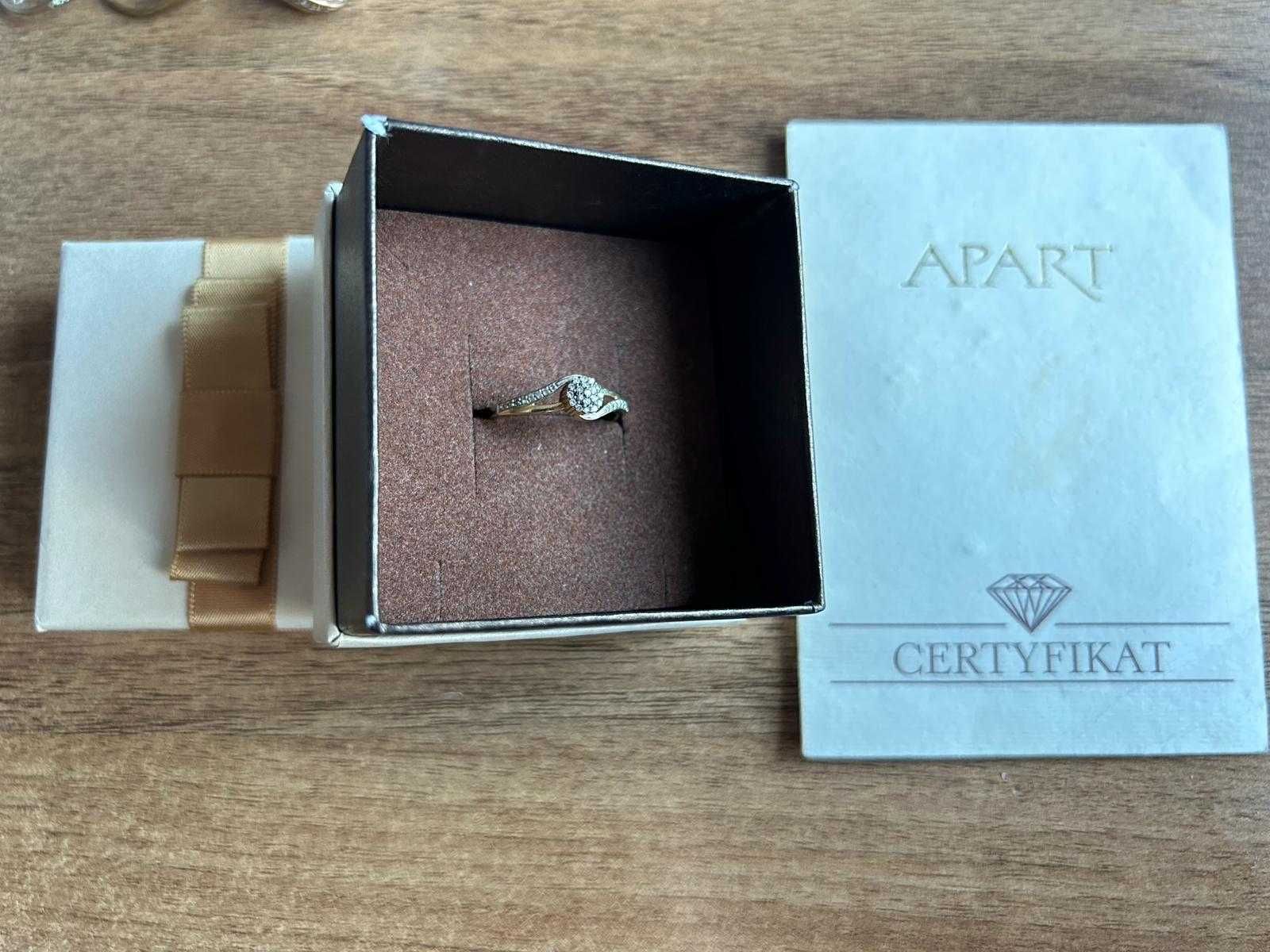 Pierścionek zaręczynowy z 37 diamentami, 0,13 ct certyfikat rozmiar 10